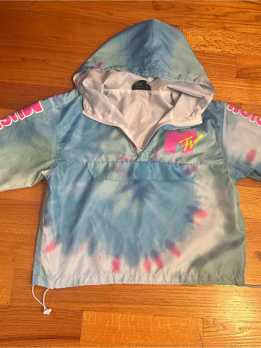 MTV  Tie-Dye Pullover windbreaker Blue Pink